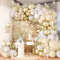 128pcs White Sand Metallic Gold Balloon Garland Arch Kit, Cream Beige with Champagne Gold Latex Balloons for Boho Wedding Bridal Baby Shower Engagement Hen Anniversary Birthday Graduation Decorations