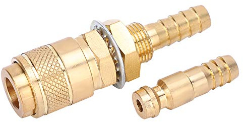Argon Quick Connect -Anschlüsse Schnellanschlüsse 8mm Paar Wasserkühlung Gasadapter Schnellanschließend Wassergekühlt und Gasadapter für Mig Tig Schweißer Torch (YELLOW)