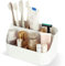 RISEMART Zahnbürstenhalter mit Abnehmbarer Bambus Trennwänden, Electric Toothbrush Holder mit 5 Fächer Aufbewahrung Badezimmer, Halterung Elektrische Zahnbürste Bathroom Organizer für Büro