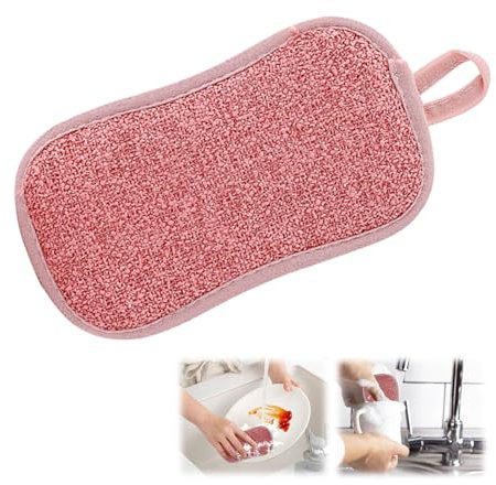 Lot de 10 éponges de cuisine réutilisables double face en microfibre, éponge à récurer pour la vaisselle, la vaisselle et les casseroles (rouge)