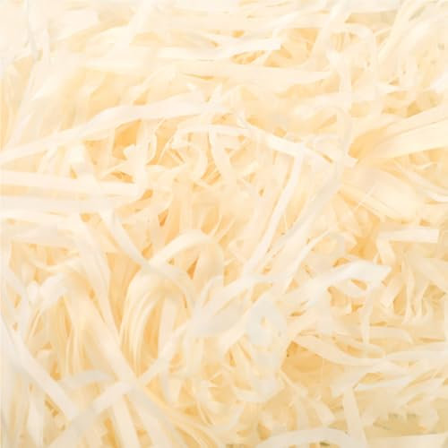 100g Papier Déchiqueté, Panier Cadeau de Remplissage Remplir des Fournitures de Fête et Emballage Cadeau, Raffia Remplissage Papier de soie déchiqueté,DIY Déchiqueté Pour (champagne)