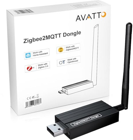 AVATTO Zigbee 3.0 Gateway, Home Assistant Gateway, Zigbee 3.0 USB Dongle Plus, protocollo standard Zigbee2MQTT, per Zigbee2MQTT o ZHA in Home Assistant, compatibile con tutti i dispositivi Zigbee