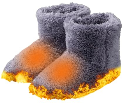 Fusswärmer Elektrisch, Beheizbare Schuhe, Fusswärmer USB, Elektrische Fußheizung, USB-Heizung Hausschuhe für Den Winter, Fußwärmer Elektrisch Schuhe, Beheizbare Hausschuhe für Damen Herren Erwachsene