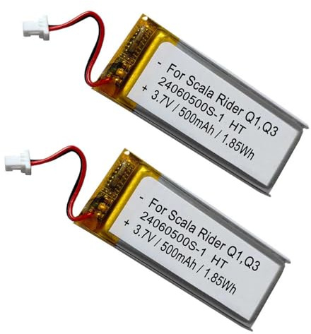 3,7 V 500 mAh Akku Ersatz für Cardo Scala Rider Q1 / Q3 / SRC-System Motorrad Bluetooth Headset, Ersatz Rider Solo FM Scala BAT00003 Akku - 2 Stück