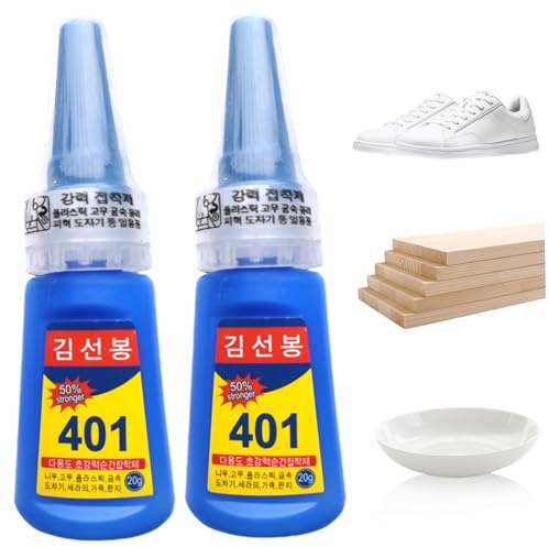 401 Superkleber für die Reparatur von Nägeln und Schuhen – Hochfester Flüssigkleber für Metall, Kunststoff und Schmuck – Schnell trocknende Mehrzweck-Klebelösung mit geringer Weißfärbung (20 ml)