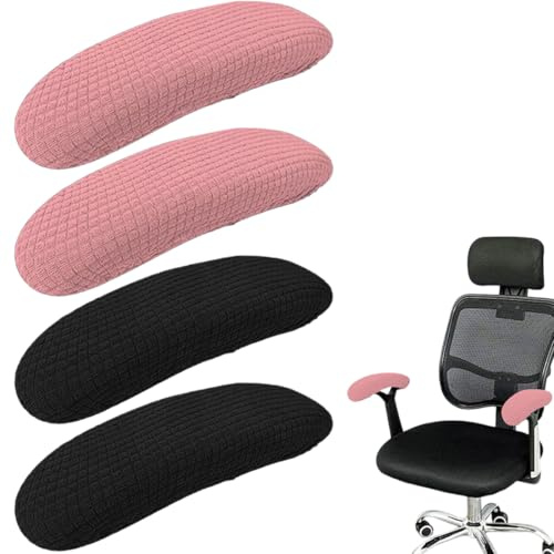 QEXUJOW Fundas para reposabrazos de sillas de oficina,Juego de 4 fundas protectoras para reposabrazos de sillas giratorias de oficina y de estudio.