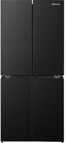 Fridgemaster American Cross Door American Fridge Freezer - Black - E Rated