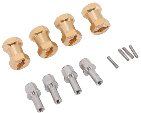 Spurverbreiterungen, Premium-Galvanik-Finish Gold, Radnaben-Verlängerungen Messing, 4 Stück für SCX10 1/10 RC Crawler Tuning, Offroad Crawling, Hobbyisten Anpassung