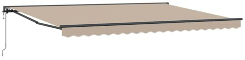 vidaXL Elektrische ausziehbare Markise Beige 4 × 3,5 m, Garten und Terrasse, rechteckige, Moderne, ausziehbare Markise, Perfekter Sonnenschutz, platzsparend, Polyesterstoff