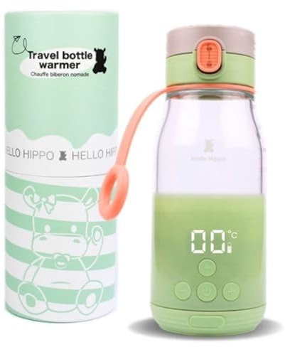 Chauffe-Biberon Nomade 300 ml – Sans Fil, Batterie Rechargeable USB, Voiture – Température Réglable 37-50°C avec Maintien au Chaud – Graduation 30 ml – Idéal pour Lait et Eau en Voyage