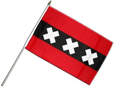 Flaggenfritze Stockflagge Niederlande Stadt Amsterdam - 30 x 45 cm