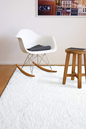 floor factory Weicher Hochflor Shaggy Teppich Privilege weiß 120x170 cm - Flauschiger Mikrofaser Langflorteppich