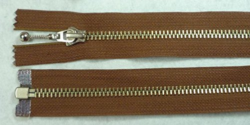Opti Reißverschluss Metall teilbar Pendelgriff 82 cm braun
