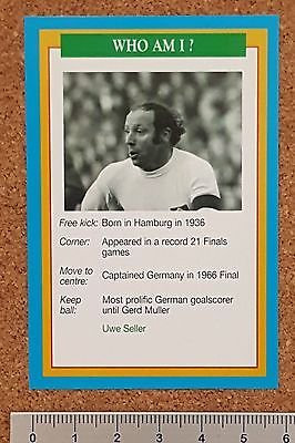 QUESTION Sport World Cup Soccer Quiz football card West Germany UWE SEELER