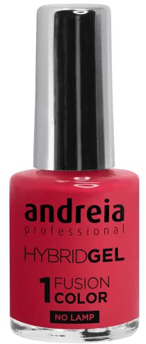 Andreia Professional Hybrid Gel Nail Polish - 2 Steps and No Lamp Required Long Lasting and Easy Removal - Fusion Colour H37 Coral
