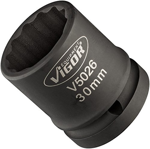 VIGOR Schlagschrauber Steckschlüsseleinsatz, V5026, 3/4″, SW 30 mm | 3/4 Zoll (20 mm) Vierkant hohl, Antrieb 3/4 Zoll (20 mm) Vierkant hohl, Abtrieb Außenprofil Doppelsechskant, SW 30 mm, 328 g