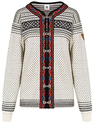 Dale of Norway Setesdal Unisex Cardigan Norwegian Wool Ski Sweater Women & Men Off White Black