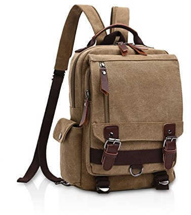 FANDARE Retro Klein Tagesrucksäcke Brusttasche Sling Bag Herren Rucksack Damen Schulranzen Leinwand Schulrucksack Schultertasche Umhängetasche Sporttasche für Schule Freizeit Reise Business Joggen