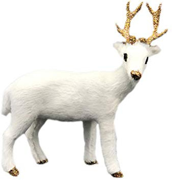 Statua Di Cervo Statuine Di Renne Natalizie Figure Di Cervi Di Natale Figurine Di Cervo in Miniatura Giocattoli Delle Fate in Miniatura Bambola Di Natale Bianca