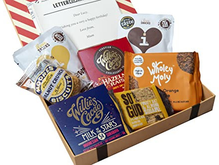 Cesta de regalo para amigos y familiares que aman los frutos secos y el chocolate, todo el Reino Unido, envuelto a mano
