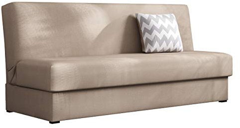 Mirjan24 Schlafsofa Adela Mini mit Bettkasten, 3 Sitzer Sofa, Farbauswahl, Bettsofa, Couch mit Schlaffunktion, Polstersofa, Schlafsofa, Couchgarnitur (Enjoy 02 + Zickzack Grau)