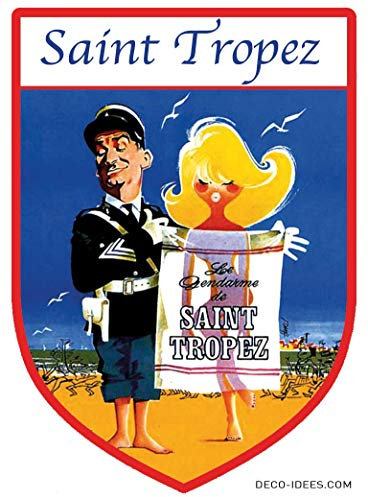 The LITTLESTICKER Aufkleber Blazon of The City, LE Gendarme de Saint Tropez für Auto, Motorrad, Roller, Computer, Laptop, PC, Spielkonsole, Dim. 5,7 x 8,9 cm