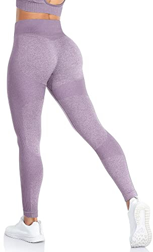 ShinyStar Women's Seamless High Waisted Yoga Leggings Stretch Gym Workout Running Leggings, S, Purple