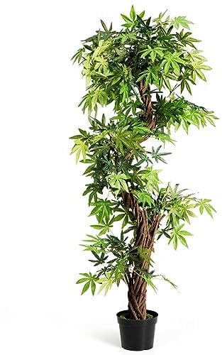 COSTWAY Pianta Finta da Interno, Albero Artificiale in Legno e Plastica, Pianta Artificiale per Salotto, Camera da Letto e Balcon, 160 x 19 x 19 cm