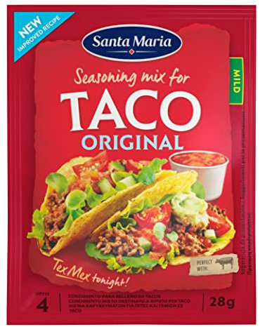 Santa Maria, Spezie Miste Per Tacos, Miscela di Erbe Tipiche della Cucina Messicana, Ideali per Insaporire la Carne, Usalo per Arricchire ogni Ricetta, Versatile e Gustoso, Senza Coloranti, 28 g