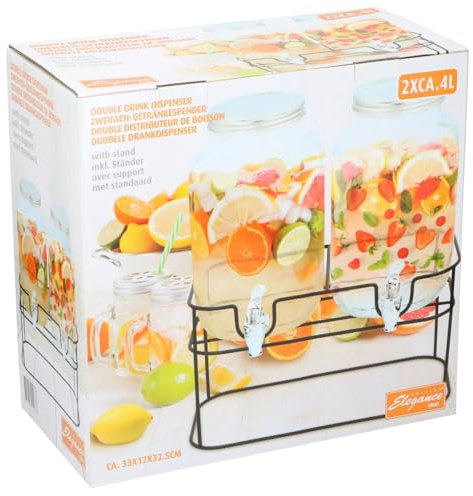 Cuisine Elegance Double Distributeur de Boissons - 2x 4 litres - Avec Standard - 33x17x32cm