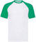 Fruit of the Loom Shortsleeve Baseball T-Shirt S M L XL XXL, Größe:S, Farbe:weiß/maigrün