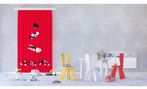 AG Design Mickey Mouse Modernes Design, Disney, Vorhänge für Kinderzimmer, 1 Teil, Mehrfarbig, 140 x 245 cm