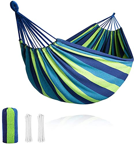 Zolta Hängematte Belastbarkeit bis 200 kg Liegefläche 220x160cm Relax Doppelhängematte (Farbe 1)