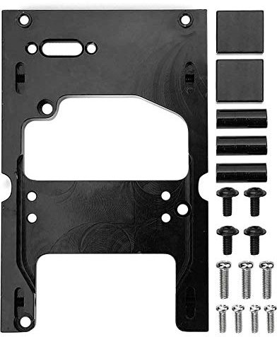 Staffa di Montaggio, Ricambio per Veicoli, con servomotore per servosterzo, in Scala 1/16 RC, Adatta per Parti del WPL, Nero, for Modellismo RC, Racing, Hobby, DIY