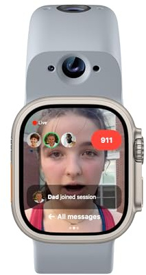 Wristcam, Smart Dual-Kamera-Armband für Apple Watch (Apple MFi zertifiziert), 8MP Sensor, Full HD Video / 720P Sport ModeUpdated Pro. Bildstabilisierung, WLAN, IP68 wasserabweisend, Siri-Integration