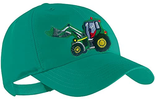 Blackshirt Company Traktor Schildmütze Kinder Base Cap Schlepper mit Frontlader Farbe Petrol