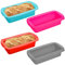 YOUEON Set of 4 Rectangle Silicone Loaf Pan, 27.5 x 14 x 6.5 cm Baking Tins Bread Pan, Mini Cake Pans for Pie Pancakes Pizza, 4 Colors