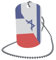U24 Dog Tag Erkennungsmarke ID Tag an Kette Flagge Israel-Frankreich Alu 30 x 50 mm