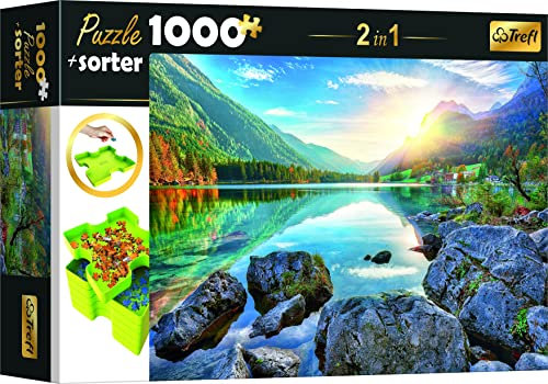 Trefl 10653 Set 2in1 Puzzle + Sorter, Puzzle 1000 Teile Hintersee, Deutschland, Puzzle Sorter 6 Fächer, Ordnen, Sortieren, Tragen und Aufbewahren, Kreative Unterhaltung