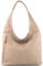 modamoda de T155 Damen Leder Shopper Schultertasche Large handmade in Italy, Farbe:Rosabeige dunkel