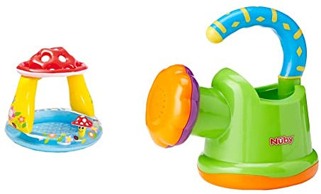 Intex Mushroom Baby Pool 57114NP & Nuby Fun Watering Can Bath Toy