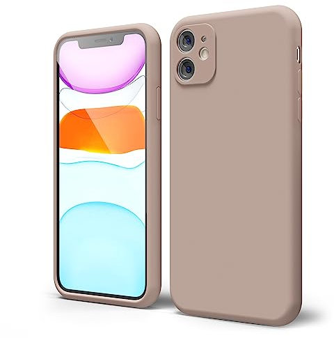 oakxco für iPhone 11 Hülle Silikon Case mit Kameraschutz, Ultra Dünn Bunt Handyhülle Mädchen, Einfarbig Handy Hülle Slim Schutzhülle, Matt TPU Weich Gummi Glatt Silikonhülle Bumper, Braun Khaki