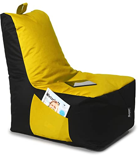 BuBiBag Sitzsack für Kinder und Erwachsene, Gaming Sitzsäcke mit Füllung für das Kinderzimmer, Zockersessel für groß und klein | XXL ChillBag, Gelb