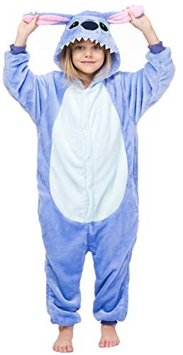 ALANTOP Bambini Pigiama Cosplay Cartoon Animale con Cappuccio Vacanza Onesies Jumpsuits Pile Sleepwear Bambini per 3-12 Anni
