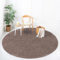 payé Teppich Rund Hochflor Shaggy - 80x80cm - Braun Einfarbig Uni Flauschig Modern Boho Wohnzimmer Schlafzimmer Deko Teppiche Weich Schlafzimmer