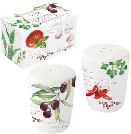 Easy Life SALIERE & POIVRIERE EN PORCELAINE EN BOITE CADEAU