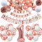 1. Geburtstag Mädchen Deko Rosegold - Ballons, Photo Banner und Geburtstagsdeko