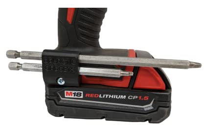 MAGNETIC Bit Holder for Milwaukee M18 Drill - Side Mounted - Strong Magnets - Low Profile Design - Galactic Gadgets (Black)