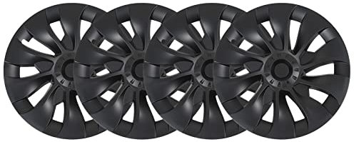 Felgen-Radkappe, 4 Stück 18-Zoll-Radnabenkappe Mattschwarz Cool Sportlich Ersatz für Model 3 2017 Bis 2023