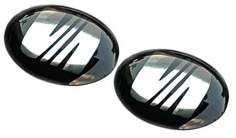 2 Stück Aufkleber 14mm Diameter für Seat in schwarz. Sticker mit Emblem. Mit einem transparent Silikonshutz (14mm schwarz)